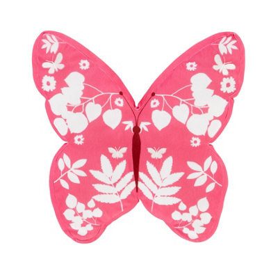 Catherine Lansfield Kids Living Butterfly Shaped Cushion Pink - image 1