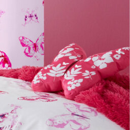 Catherine Lansfield Kids Living Butterfly Shaped Cushion Pink - thumbnail 2
