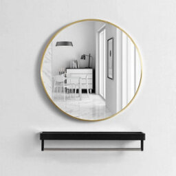 Large Round Wall Mirror 50X50Cm Bathroom Bedroom Makeup And Dressing Mirror - thumbnail 3