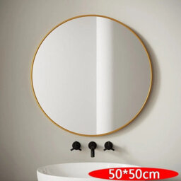 Large Round Wall Mirror 50X50Cm Bathroom Bedroom Makeup And Dressing Mirror - thumbnail 1