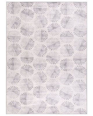 Wyld And Coco Luxenest Modern Abstract Area Rug 140 X 200 Cm Off-White Anti-Slip - image 1