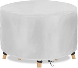 210D Garden Table Cover, Round Protector, Waterproof Furniture 140X71Cm - thumbnail 1