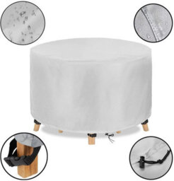 210D Garden Table Cover, Round Protector, Waterproof Furniture 140X71Cm - thumbnail 2