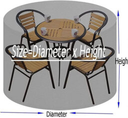 210D Garden Table Cover, Round Protector, Waterproof Furniture 140X71Cm - thumbnail 5
