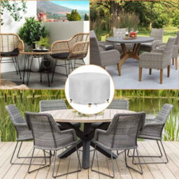 210D Garden Table Cover, Round Protector, Waterproof Furniture 140X71Cm - thumbnail 3