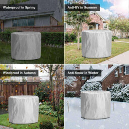 210D Garden Table Cover, Round Protector, Waterproof Furniture 140X71Cm - thumbnail 4