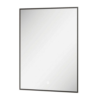 Plum&clay Rio Black Framed Backlit Led Bathroom Mirror With Dual Light (W)45Cm (H)72Cm - image 1