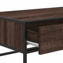 Berkfield Coffee Table Brown Oak 100X50X35 Cm Engineered Wood And Metal - thumbnail 9