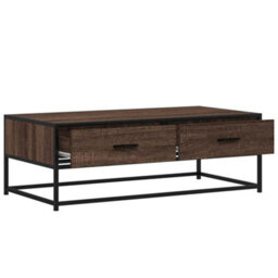 Berkfield Coffee Table Brown Oak 100X50X35 Cm Engineered Wood And Metal - thumbnail 8