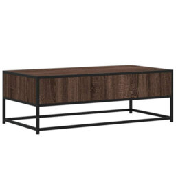 Berkfield Coffee Table Brown Oak 100X50X35 Cm Engineered Wood And Metal - thumbnail 7