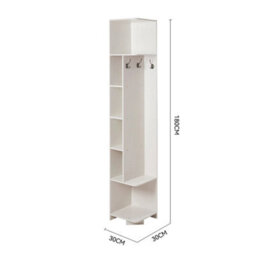 1.8M Stylish Triangle Corner Cupboard 6Tier Wooden Bookcase Cabinet - thumbnail 2