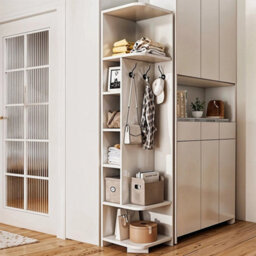 1.8M Stylish Triangle Corner Cupboard 6Tier Wooden Bookcase Cabinet - thumbnail 6