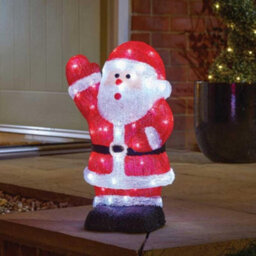 Samuel Alexander 44Cm Battery Operated Light Up Acrylic Christmas Santa Decoration With Leds - thumbnail 3