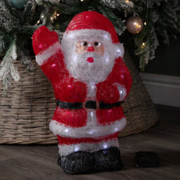 Samuel Alexander 44Cm Battery Operated Light Up Acrylic Christmas Santa Decoration With Leds - thumbnail 6