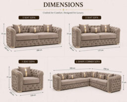 Stratus Interiors Ambassador Luxury Chesterfield Velvet Sofa - Sliver Metal Trim - Frill - L - Shape Corner Sofa For Living Room - Mink - thumbnail 2