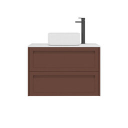Royal Bathrooms Royal Bathroom Elmore 800mm Terracotta Clay Wall Mounted Countertop Bathroom Vanity Unit 2 Drawer With Elena Basin - thumbnail 7