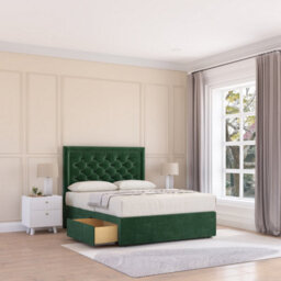 Sloomy Montana Emerald Plush 4Ft Memory Foam Bed Set With 2 Drawers, Mattress & Headboard- Small Double - thumbnail 2