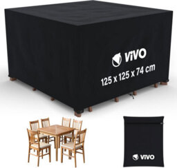 Vivo Garden Furniture Set Covers 125X125X74Cm Rattan Tear Resistant Oxford Fabric 420D - thumbnail 1