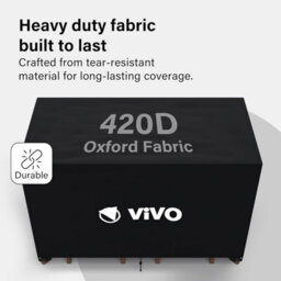 Vivo Garden Furniture Set Covers 125X125X74Cm Rattan Tear Resistant Oxford Fabric 420D - thumbnail 2