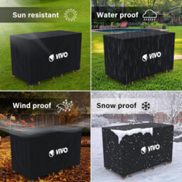 Vivo Garden Furniture Set Covers 125X125X74Cm Rattan Tear Resistant Oxford Fabric 420D - thumbnail 3