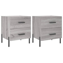 Berkfield Modern Bedside Cabinets 2 Pcs Grey Sonoma 40X35X47.5 Cm Engineered Wood - thumbnail 1
