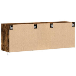 Berkfield Durable Tv Wall Cabinet With Led Lights Smoked Oak 130X31X45 Cm - thumbnail 8