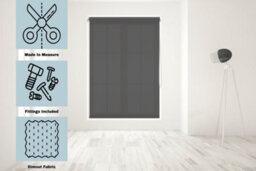 Caecus Blinds Made To Measure Straight Edge Daylight  Roller Blind Dark Grey 060Cm