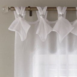 Luxury Living Linen Look Voile Tab Top Curtain Pair 147Cm X 183Cm White - thumbnail 4