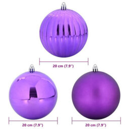 Vidaxl Christmas Bauble Set Xxl 4 Pcs Lilac Plastic - thumbnail 5