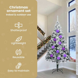 Vidaxl Christmas Bauble Set Xxl 4 Pcs Lilac Plastic - thumbnail 6