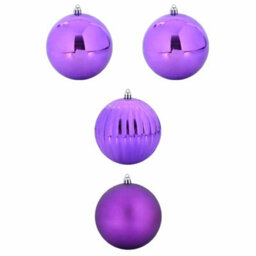 Vidaxl Christmas Bauble Set Xxl 4 Pcs Lilac Plastic - thumbnail 2
