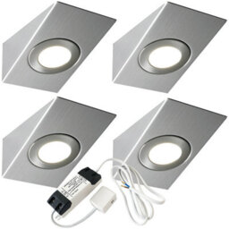 Brushed Nickel Under Cabinet Kitchen Lighting Kit - Natural White Led