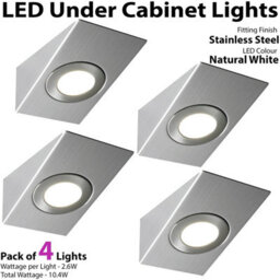 Brushed Nickel Under Cabinet Kitchen Lighting Kit - Natural White Led - thumbnail 3