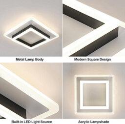 Pheashine Modern Square Led Ceiling Light 30W 4500K Acrylic - thumbnail 5