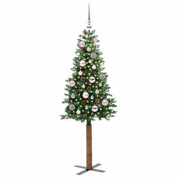 Vidaxl Slim Christmas Tree Green 150 Cm Pvc And Solid Pine Wood - thumbnail 2