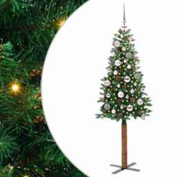 Vidaxl Slim Christmas Tree Green 150 Cm Pvc And Solid Pine Wood - thumbnail 1