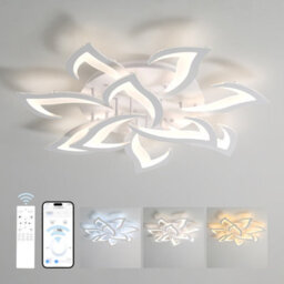 Pheashine Dimmable Petal Led Ceiling Light,70W Dia 82Cm White Acrylic With Remote Control For Living Room, Bedroom Or Kitchen - thumbnail 1