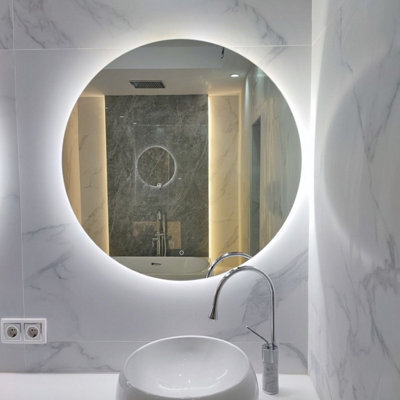 Fino Stone Alcala Heated Anti-Fog 80Cm Round Led Bathroom Mirror - image 1
