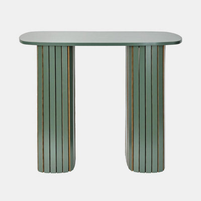 Ohs Madison Console Table Ribbed Engineered Wood Entryway Display Desk - Woodland Green - image 1