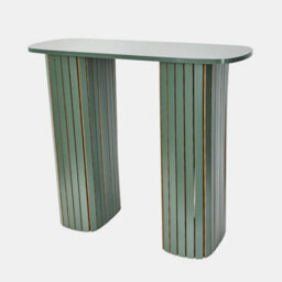 Ohs Madison Console Table Ribbed Engineered Wood Entryway Display Desk - Woodland Green - thumbnail 3