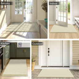 Ameha Cream Chenille Mat 50X80Cm, Extra Soft, Non-Slip, Absorbent Bath Rug & Doormat - thumbnail 4