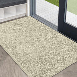 Ameha Cream Chenille Mat 50X80Cm, Extra Soft, Non-Slip, Absorbent Bath Rug & Doormat - thumbnail 6