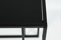 Spot On Dealz C Shaped Side Sofa Table Black Metal Frame With Black Tempered Glass Top Coffee, Office Table Laptop Desk Living Room - thumbnail 4