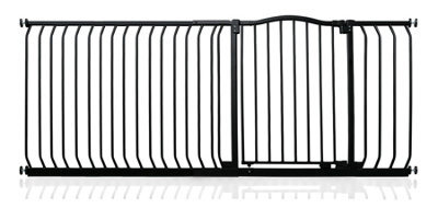 Safetots Curved Top Safety Gate, 189Cm - 198Cm, Matt Black, Pressure Fit Stair Gate - image 1