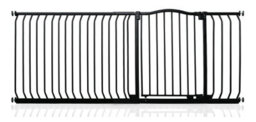 Safetots Curved Top Safety Gate, 189Cm - 198Cm, Matt Black, Pressure Fit Stair Gate - thumbnail 1