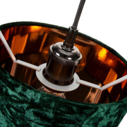 Happy Homewares Modern Green Crushed Velvet 8 Table/pendant Lampshade With Shiny Copper Inner - thumbnail 2