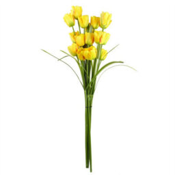 Leaf Pack Of 6 X 80Cm Artificial Tulip Yellow Stem - thumbnail 6