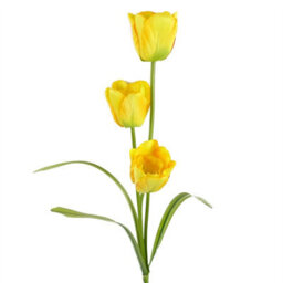 Leaf Pack Of 6 X 80Cm Artificial Tulip Yellow Stem - thumbnail 7