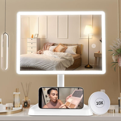 Fascinate Large Lighted Makeup Vanity Mirror With 96 Led Lights,white - image 1