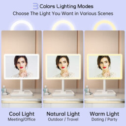 Fascinate Large Lighted Makeup Vanity Mirror With 96 Led Lights,white - thumbnail 2